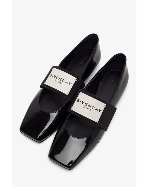 Givenchy White Black Logo Ballerinas