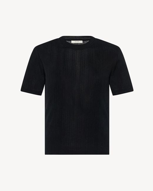 The Row Etina Black Jersey T-shirt