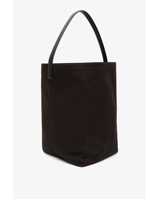 The Row Large N/s Black Canvas Tote Bag