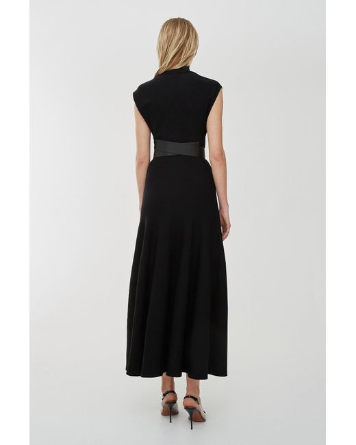 Alaïa Black Belted Wool Maxi Dress