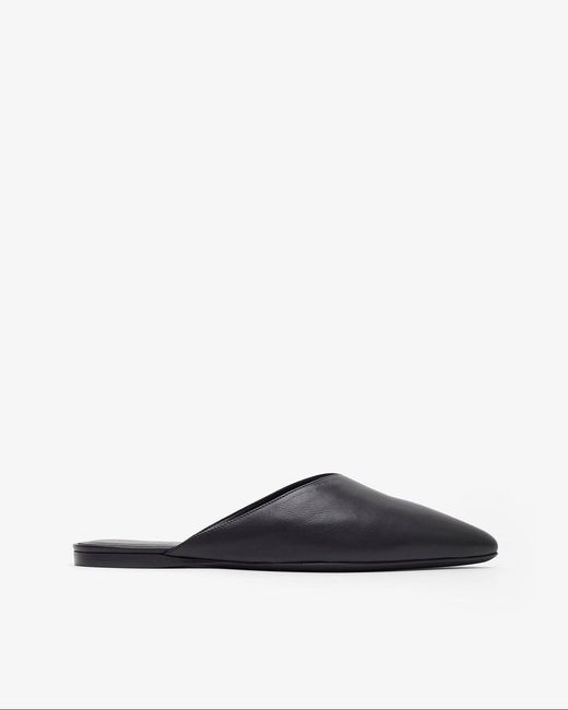 Herbert Levine White Homebody Soft Leather Slide Sandals