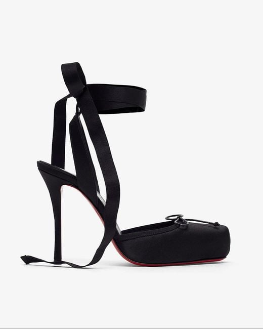 Christian Louboutin Black Cassia Lace Up 100 Satin Pumps