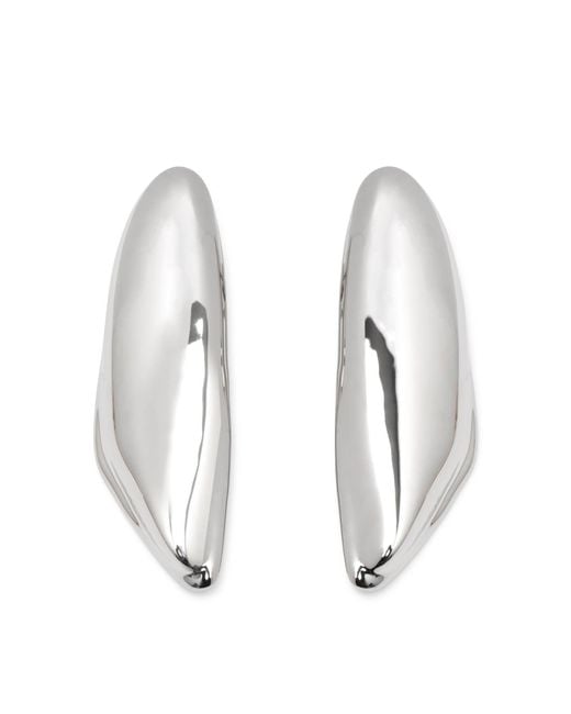 Alaïa White Bombe Silver Earrings