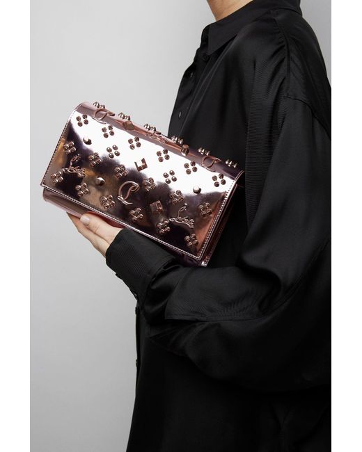 Christian Louboutin Pink Paloma Metallic Loubinthesky Clutch