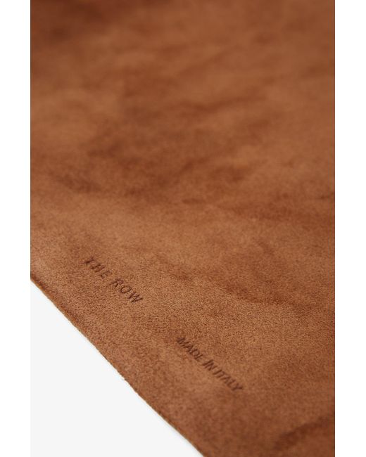 The Row Brown Small Bindle Caramel Suede Shoulder Bag