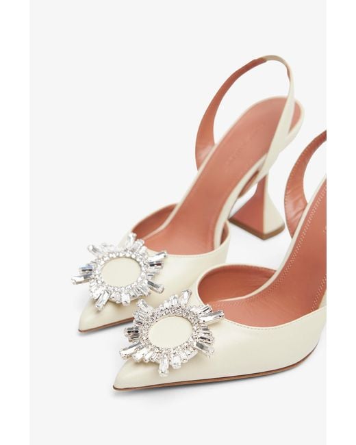 AMINA MUADDI White Begum 95 Leather Slingbacks