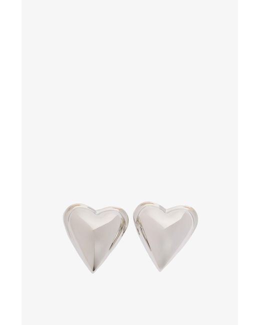 Alaïa White Bombe Silver Earrings
