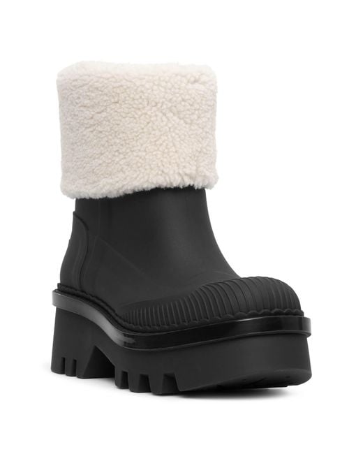 Chloé Raina Black Fur Rain Boots Lyst