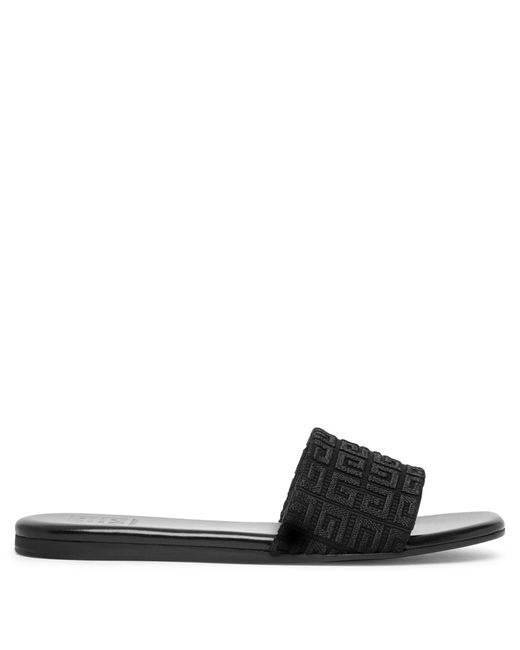 Givenchy 4g Black Monogram Flat Sandals