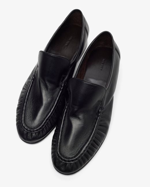 The Row Soft Mocassin Two Black Flats