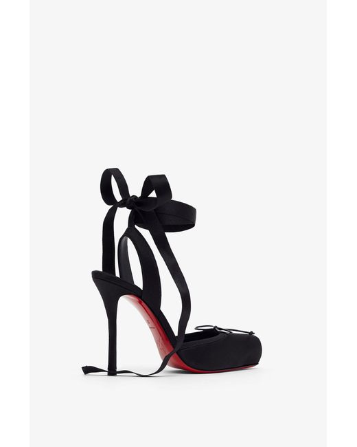 Christian Louboutin Black Cassia Lace Up 100 Satin Pumps
