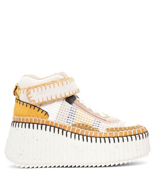 Chloé Metallic Nama Platform Light Brown Mesh Sneakers