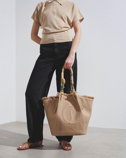Christian Louboutin Brown By My Side Beige Shopper Bag