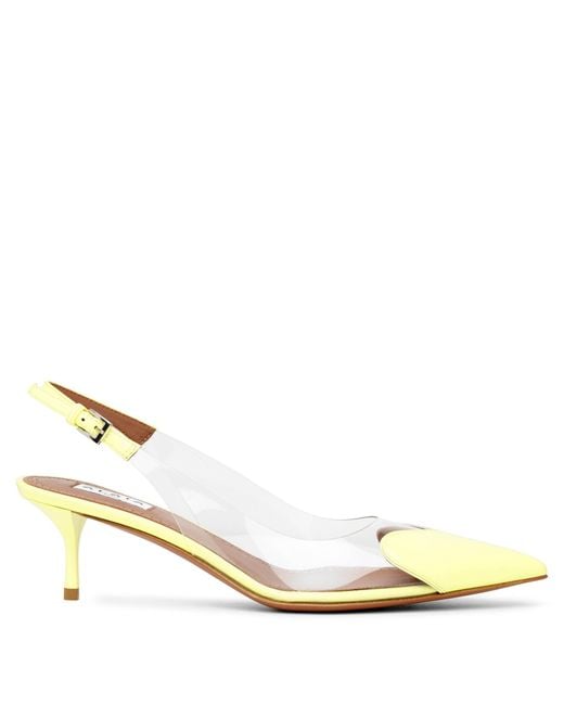 Alaïa Metallic Coeur 55 Yellow Patent Slingback Pumps
