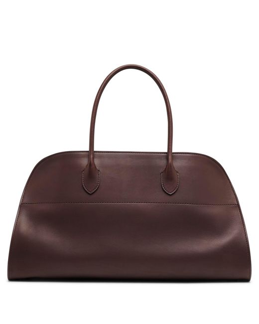 The Row Ew Margaux Dark Brown Leather Bag