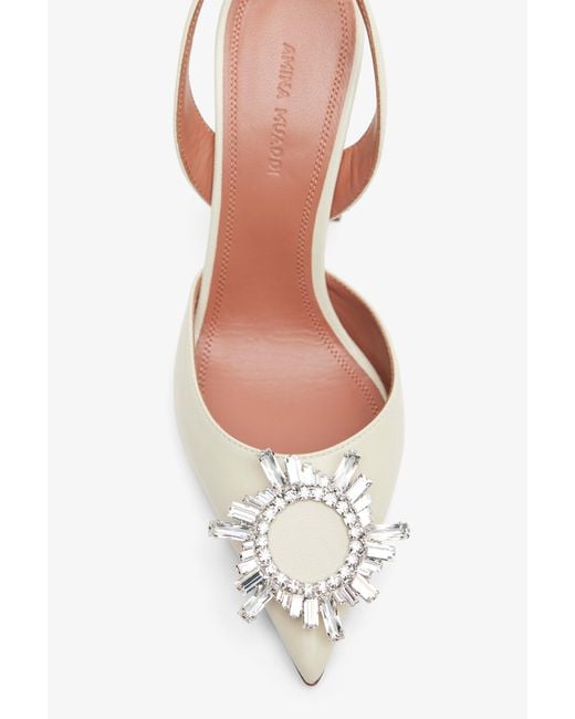 AMINA MUADDI White Begum 95 Leather Slingbacks