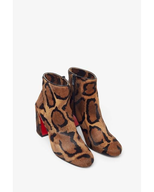 Christian Louboutin Brown Jane 85 Leopard Ankle Boots