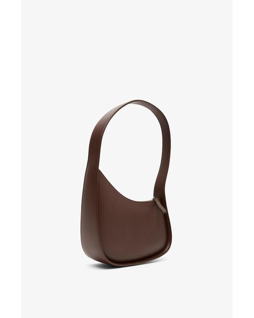 The Row Metallic Half Moon Brown Leather Bag