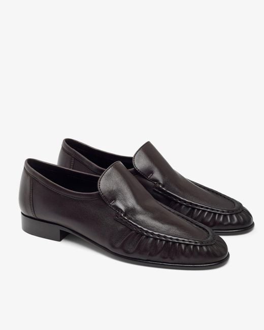 The Row Black Soft Mocassin Two Brown Flats