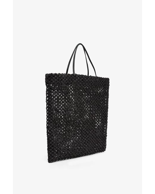 The Row Barn Mini Black Raffia Tote Bag