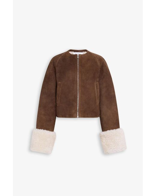 Alaïa Brown Shearling Aviator Jacket