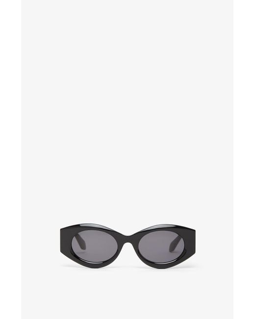 Alaïa Gray Oval 82 Black Sunglasses