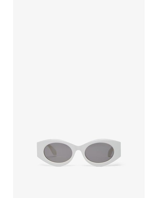 Alaïa Oval 82 White Sunglasses