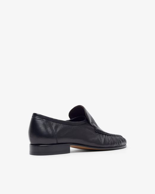 The Row Soft Mocassin Two Black Flats