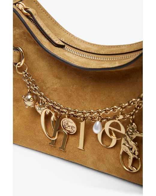 Chloé Metallic Chloe Charms Small Khaki Shoulder Bag