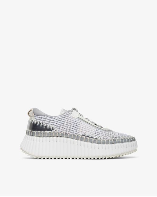 Chloé White Nama Silver Grey Sneakers