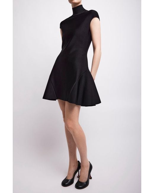 Givenchy Short Sleeve Black Flare Dress