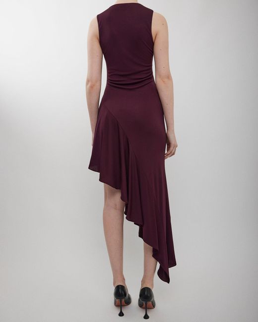Alaïa Purple Asymmetric Burgundy Dress