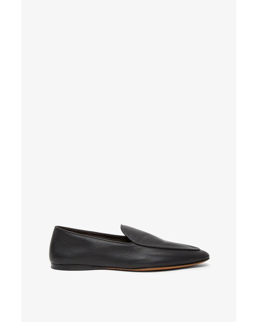 The Row White Awar Flat Black Loafers