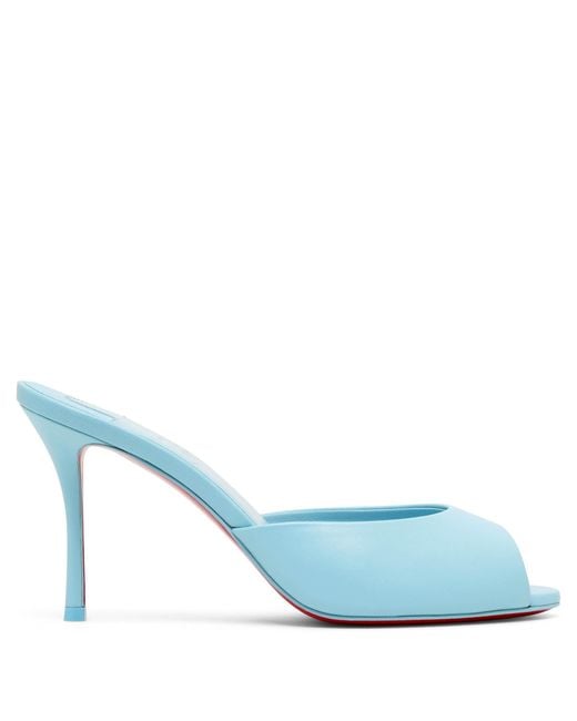 Christian Louboutin Me Dolly 85 Blue Leather Mules