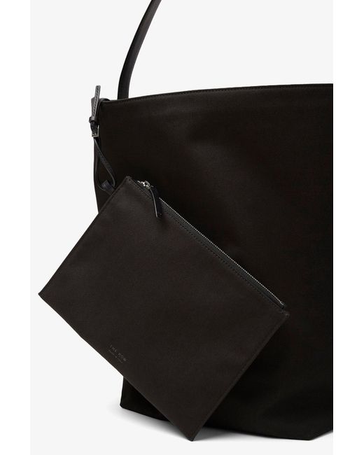 The Row Large N/s Black Canvas Tote Bag