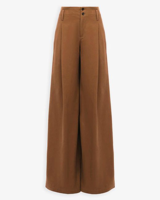 Chloé Brown High Rise Cotton Canvas Pants