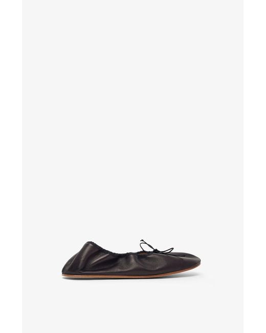 The Row White Round Black Ballet Flats