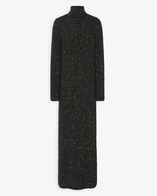 The Row Black Melani Charcoal Melange Cashmere Dress