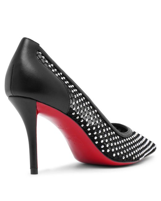 Christian Louboutin Apostropha 80 Black Mesh Pumps