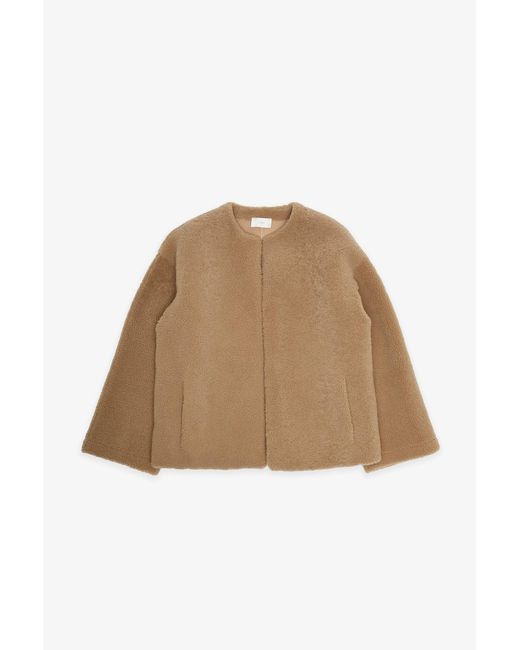 The Row Natural Valorin Beige Shearling Jacket