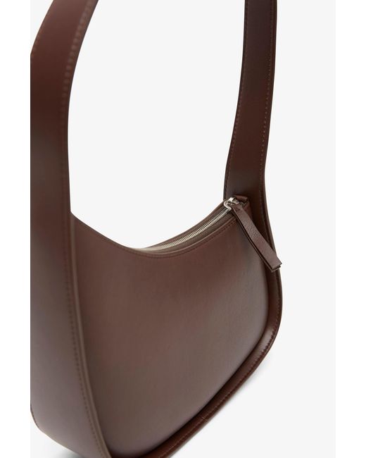 The Row Metallic Half Moon Brown Leather Bag