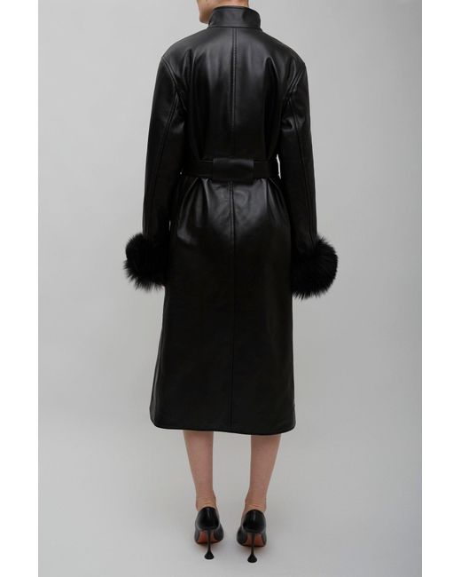 Alaïa Alaia Black Leather Long Coat