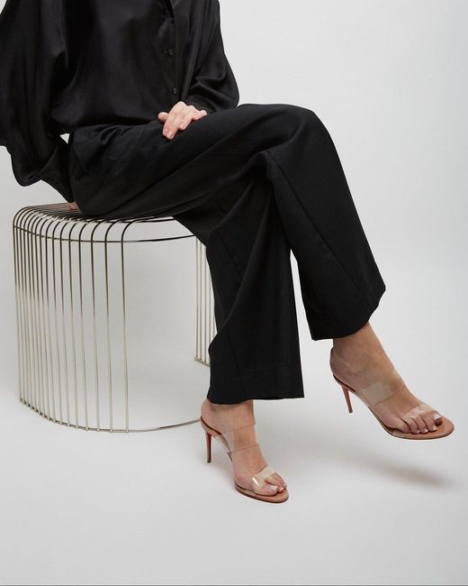 Christian Louboutin White Just Nothing 85 Beige Mules