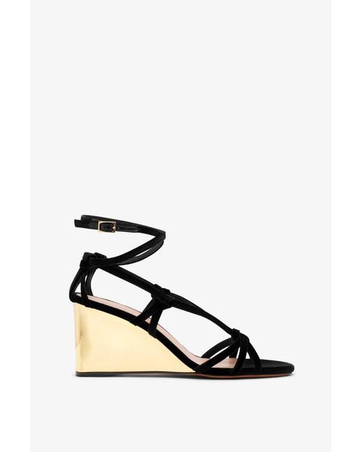 Chloé Rebecca Black Velvet Wedges