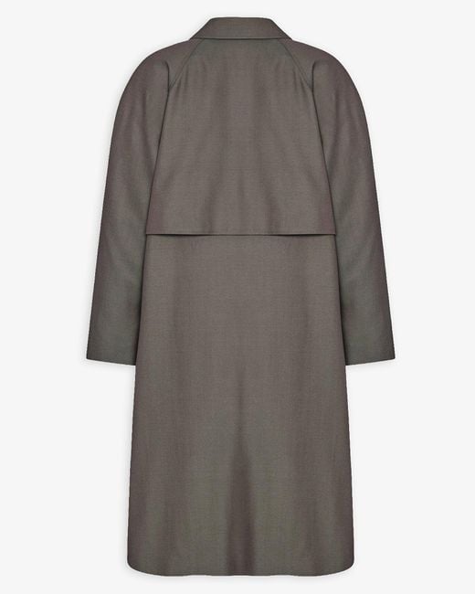 The Row Gray Emma Wool Twill Coat