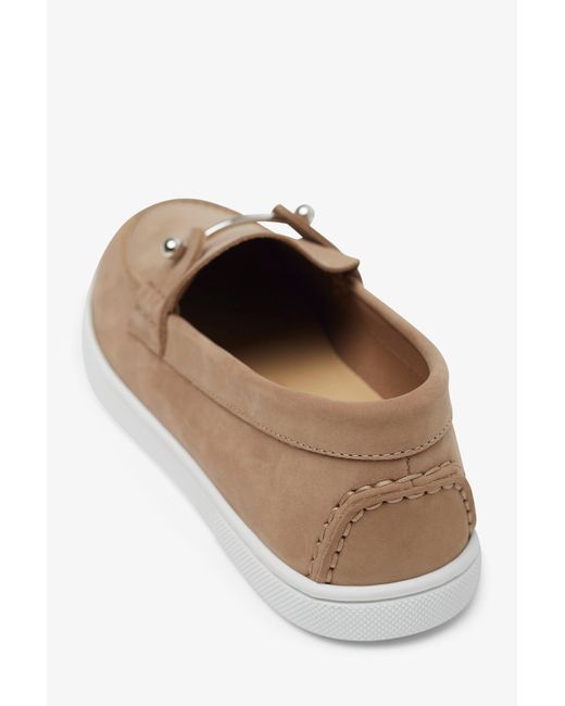 Christian Louboutin White Chambeliboat Beige Nubuck Loafers