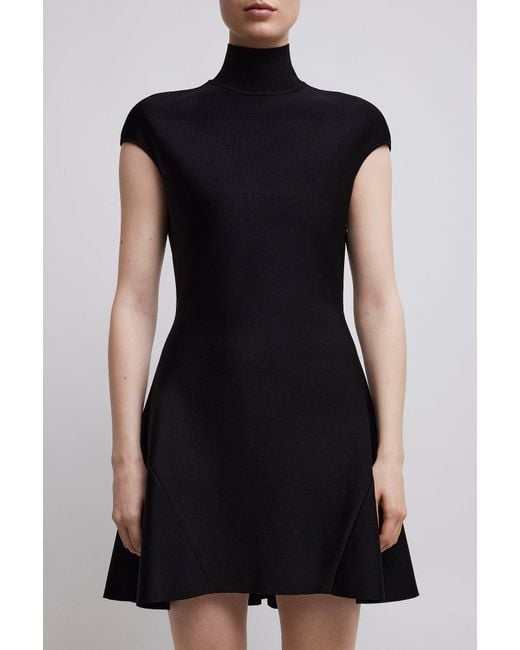 Givenchy Short Sleeve Black Flare Dress