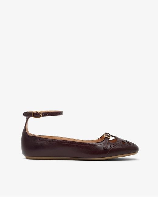 Chloé White Misty Dark Purple Ballerinas