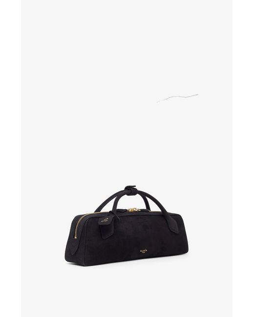 Alaïa Blue Le Teckel Black Suede Clutch