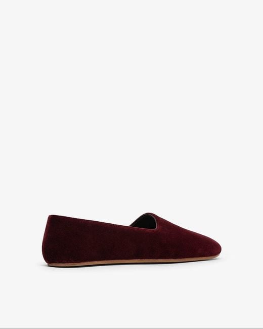 The Row Ponti Dark Red Velvet Slippers